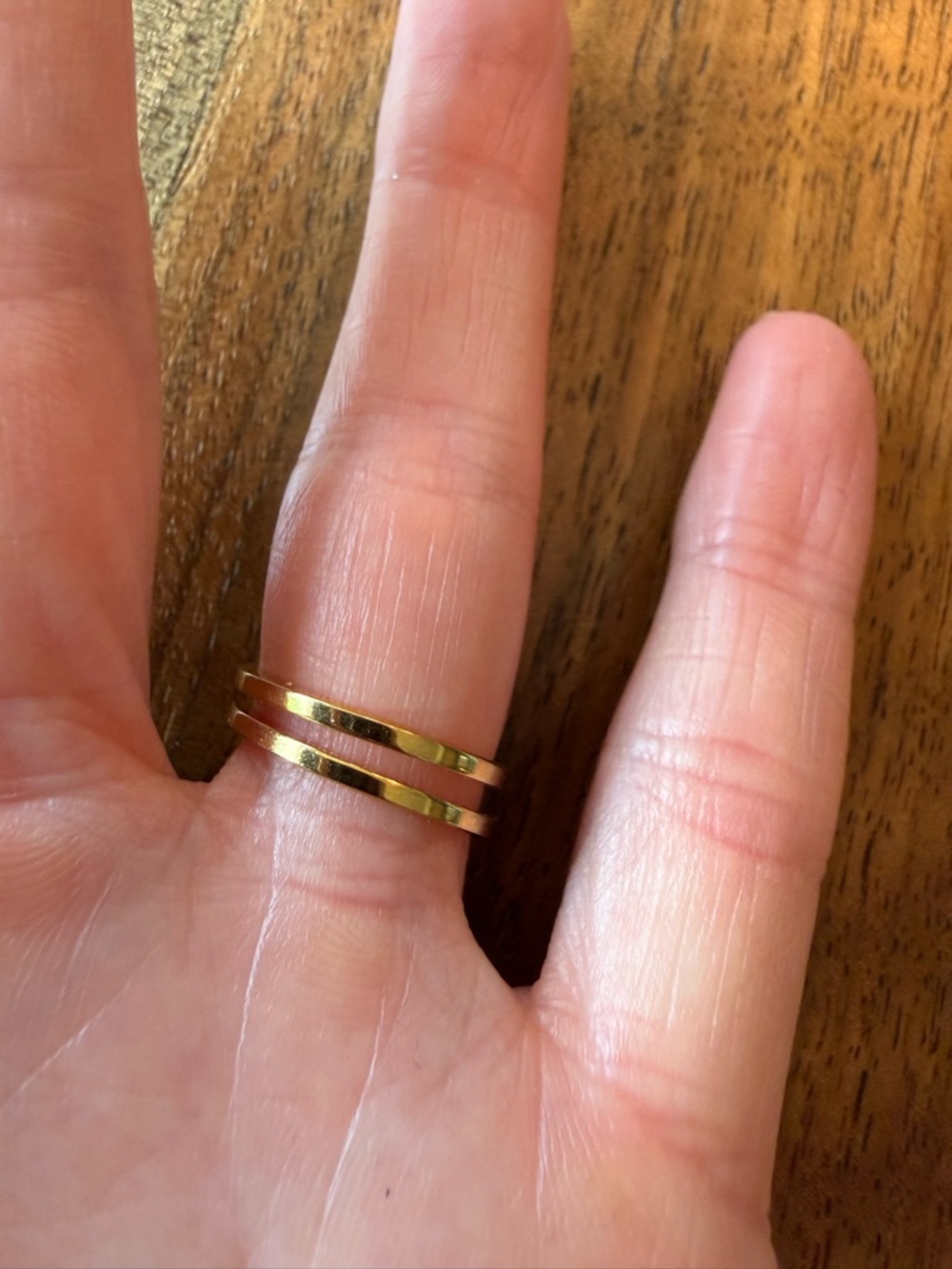Gold Tone Crisscross Pave Stackable Ring - Women's Jewelry size 5 - Picture 6 of 6